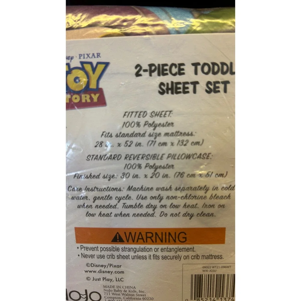 Disney Toy Story Toddler Sheet Set Toddler Blue Polyester Woody Buzz NEW